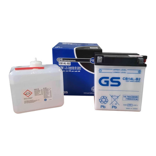 Bateria GS CB14L-B2 12V 14.7Ah convencional com ácido para moto