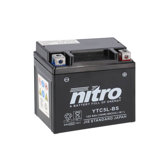 Bateria Nitro NT5L 12V 5Ah SLA Gel selada para moto e scooter de pequena cilindrada