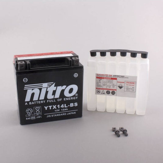Bateria Nitro YTX14L-BS 12V 12Ah MF AGM selada para moto de alta cilindrada