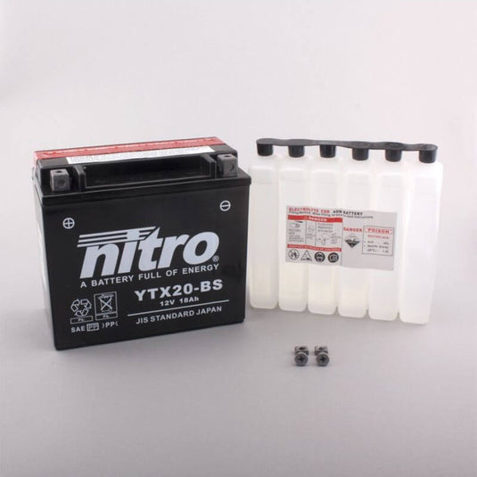 Bateria Nitro YTX20-BS 12V 18Ah MF AGM selada para moto de grande cilindrada