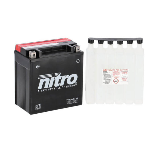 Bateria Nitro YTX20CH-BS 12V 18Ah MF AGM selada para moto de grande cilindrada