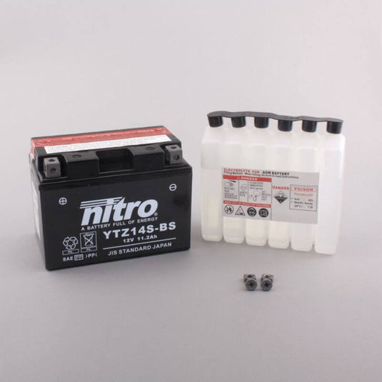 Bateria Nitro YTZ14S 12V 11.2Ah MF AGM selada para moto de média e alta cilindrada