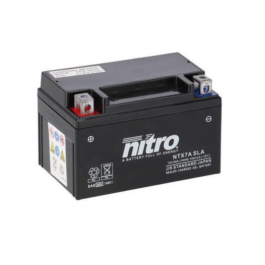 Bateria Nitro NTX7A 12V 6Ah SLA Gel selada para moto de pequena e média cilindrada