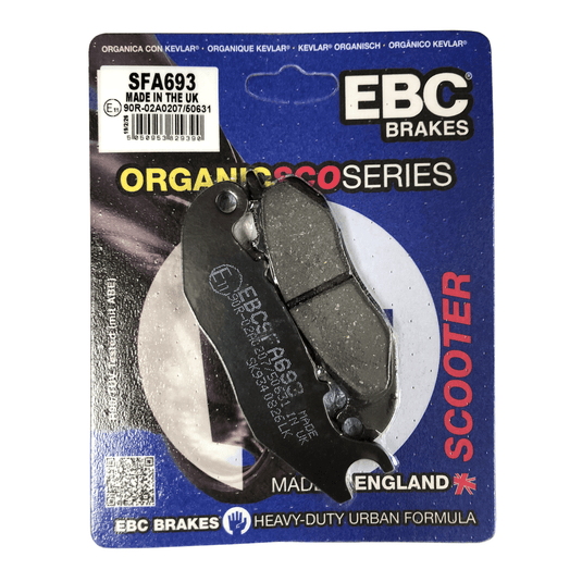Pastilhas travão EBC SFA693 orgânicas para scooter Honda Yamaha Kymco SYM