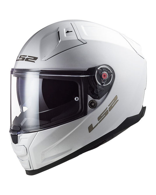 Capacete integral LS2 FF811 Vector II Solid Branco – vista frontal – ECE 22.06