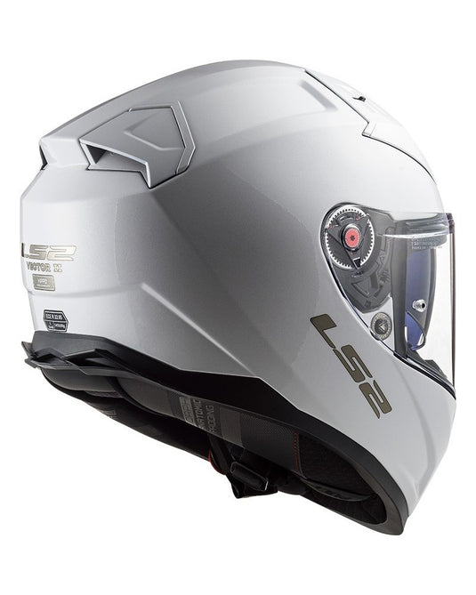 Capacete integral LS2 FF811 Vector II Solid Cinza Nardo – vista frontal – ECE 22.06