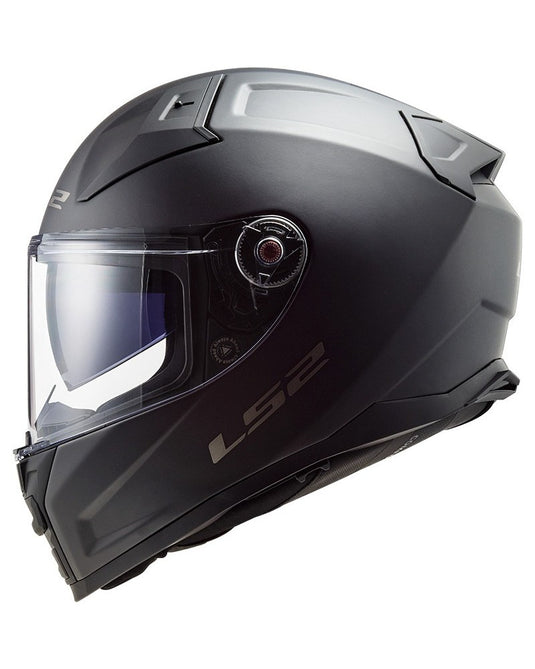 Capacete integral LS2 FF811 Vector II Solid Preto Mate – vista lateral esquerda