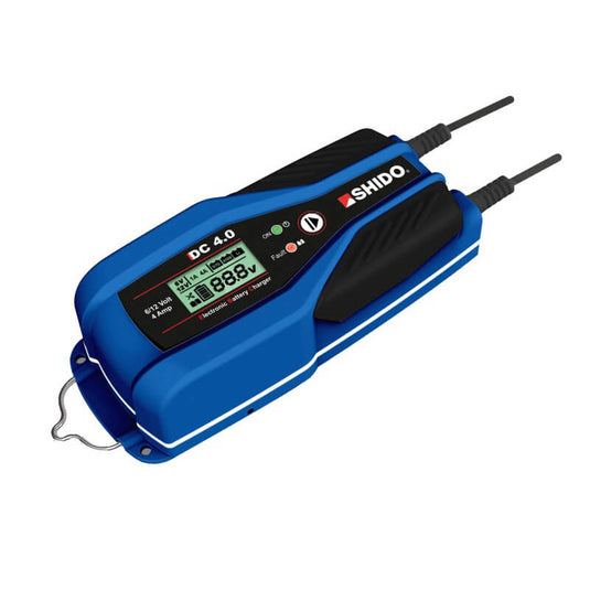 Carregador inteligente Shido DC4 6V 12V 4A para baterias de lítio LiFePO4 AGM e GEL de moto