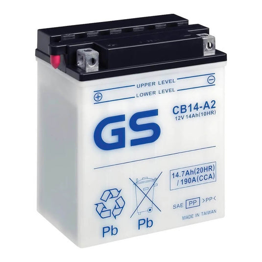 Bateria GS CB14-A2 12V 14,7Ah para moto com ácido separado