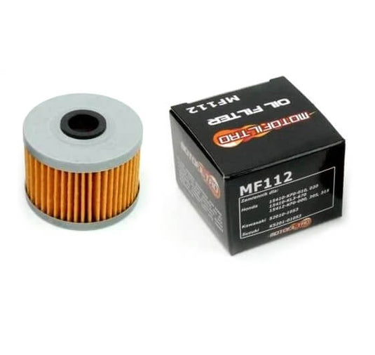 Filtro de óleo Motofiltro MF112 para moto 4 tempos Kawasaki Suzuki Yamaha
