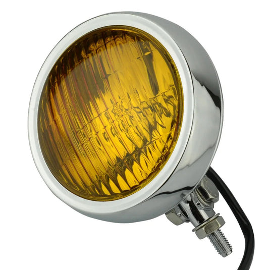 Farol auxiliar universal retro 11,4cm - luz nevoeiro chopper bobber