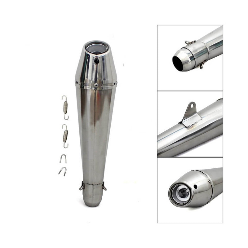 Carregue imagem no visualizador da galeriaPonteira de escape Universal aço inoxidável 38-51 mm com DB killer silenciador
