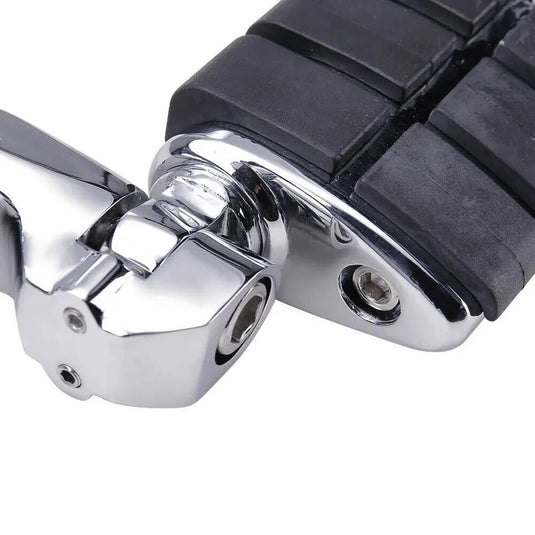 Apoios de pés cromados angulados para Touring, Sportster, Dyna e Softail 