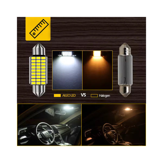 Conjunto lâmpadas CANBUS LED C5W C10W 6000K 12V