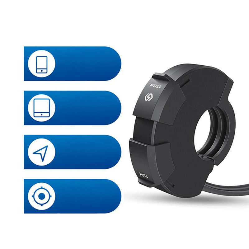 Load image into Gallery viewer, Carregador USB circular moto duplo USB + USB-C
