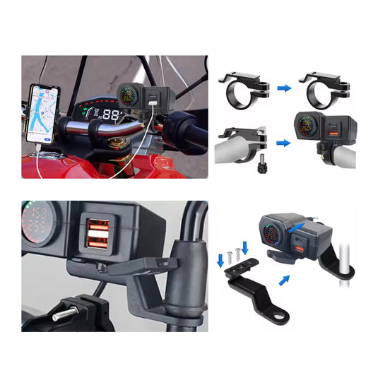 Carregador USB para moto QC3.0 PD 60W