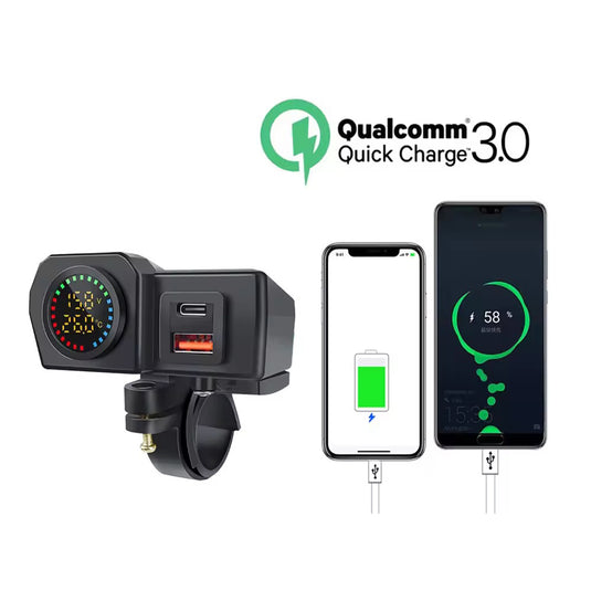 Carregador USB para moto QC3.0 PD 60W