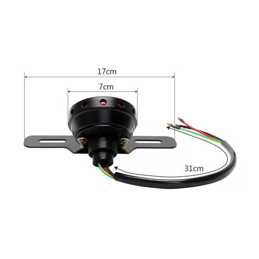 Farolim traseiro universal 12V com suporte de matrícula