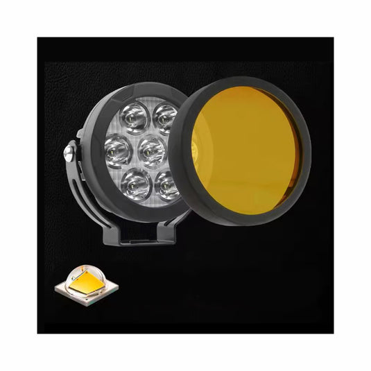 Faróis Auxiliares LED 4.5 Pol 70W - Projector 7 LEDs com interruptor