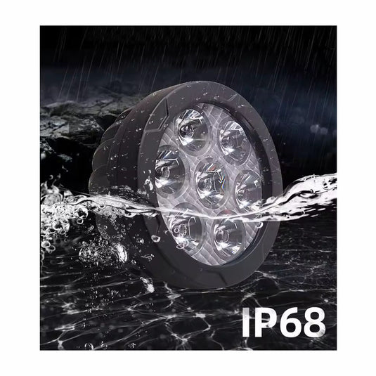 Faróis Auxiliares LED 4.5 Pol 70W - Projector 7 LEDs com interruptor