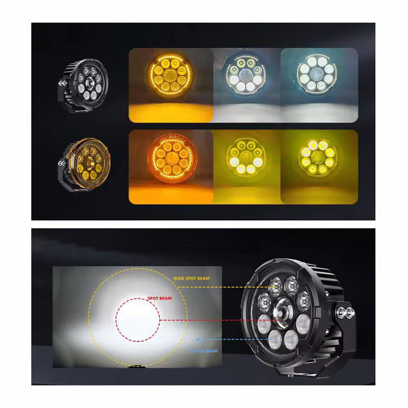 Carregue imagem no visualizador da galeriaFaróis auxiliares LED 110W - Duplo feixe com DRL âmbar 4.5 pol
