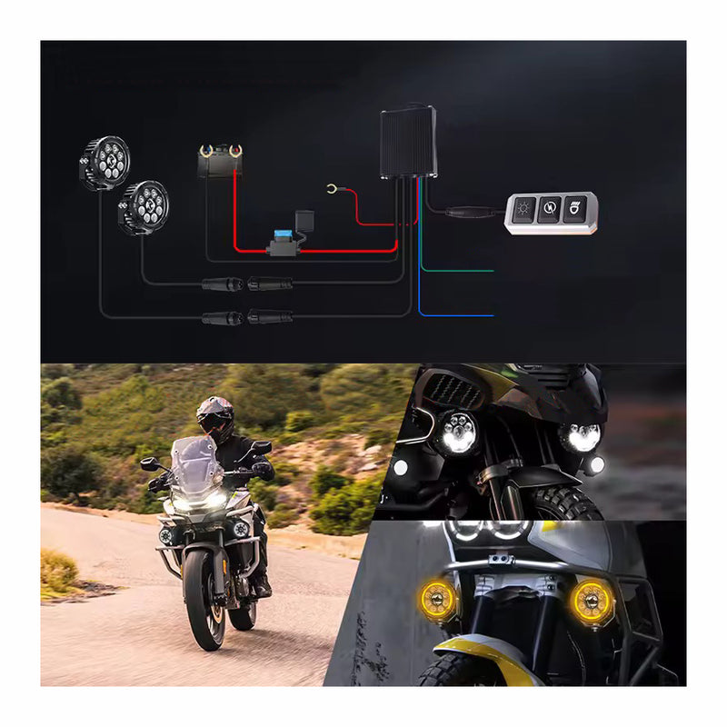 Carregue imagem no visualizador da galeriaFaróis auxiliares LED 110W - Duplo feixe com DRL âmbar 4.5 pol
