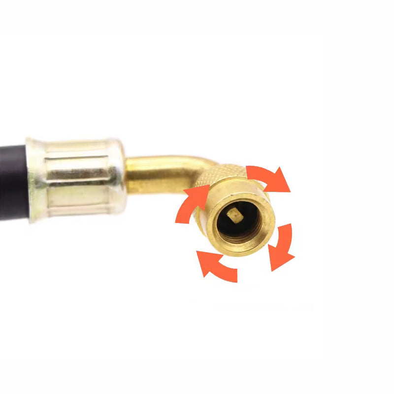 Load image into Gallery viewer, Extensão válvula pneu flexível 90° - Latão e borracha
