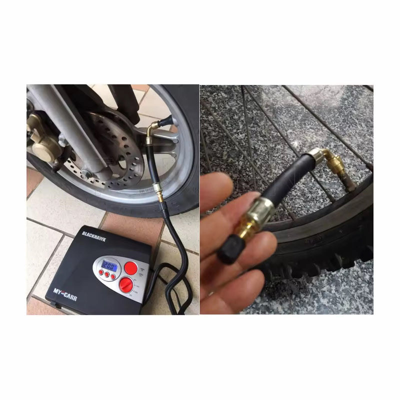 Load image into Gallery viewer, Extensão válvula pneu flexível 90° - Latão e borracha
