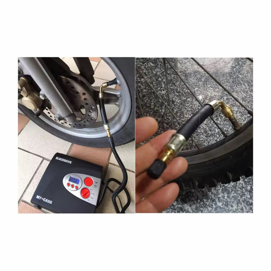 Extensão válvula pneu flexível 90° - Latão e borracha