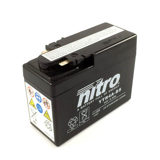Bateria Nitro NTR4A-BS 12V 2.3Ah MF AGM selada para scooter e moto