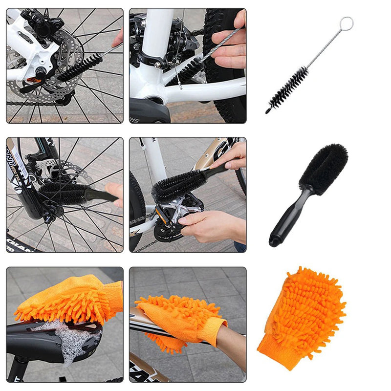 Carregue imagem no visualizador da galeriaKit de limpeza de corrente 8 peças bicicleta
