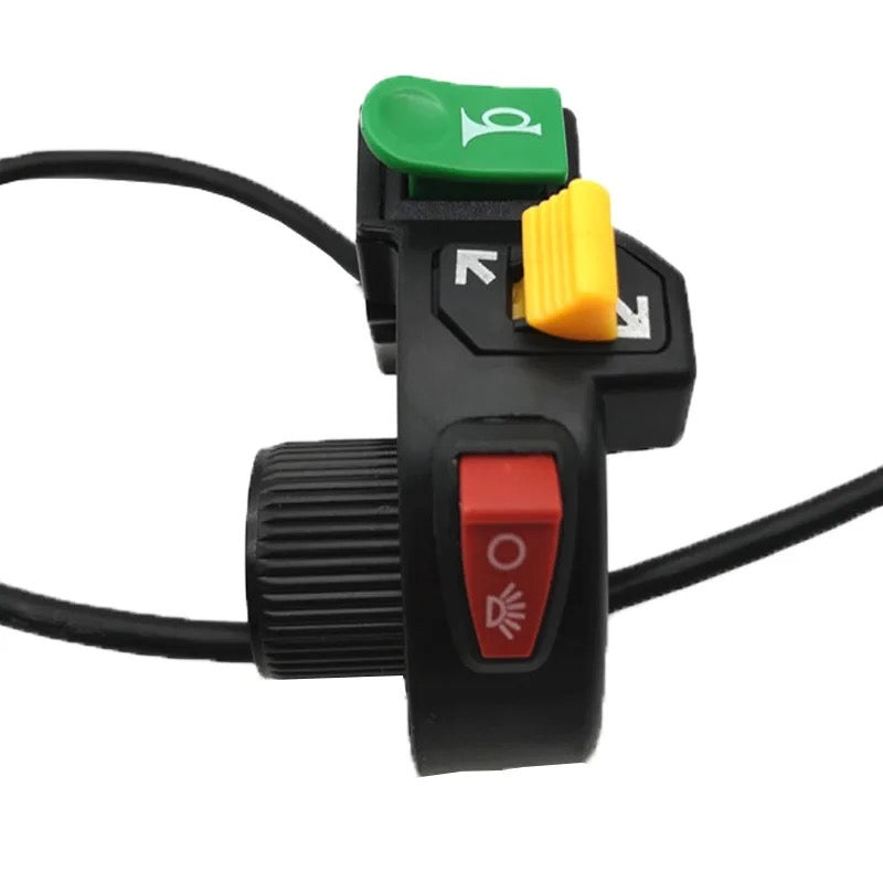 Carregue imagem no visualizador da galeriaComutador botões coloridos piscas, buzina e luzes 22 mm plástico moto

