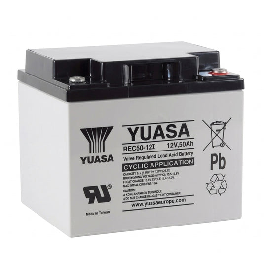 Bateria GS Yuasa REC50-12 12V 50Ah AGM VRLA selada - scooters eléctricas e UPS