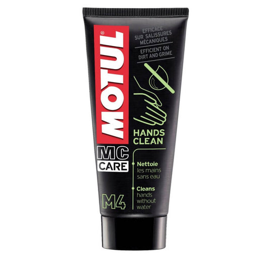 Motul M4 Hands Clean 100 ml, limpa-mãos sem água em bisnaga para limpeza após a manutenção da moto