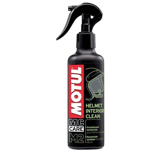 Motul M2 Helmet Interior Clean 250 ml, limpa-interior de capacete de moto em embalagem com pulverizador