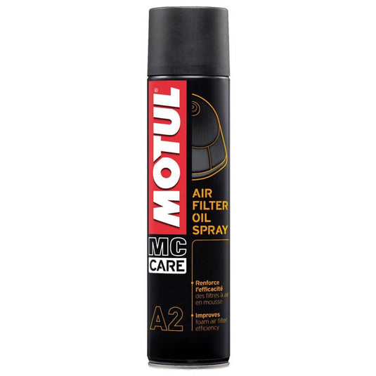 Motul A2 Air Filter Oil 400 ml, óleo em spray para lubrificação de filtros de ar em espuma de motos