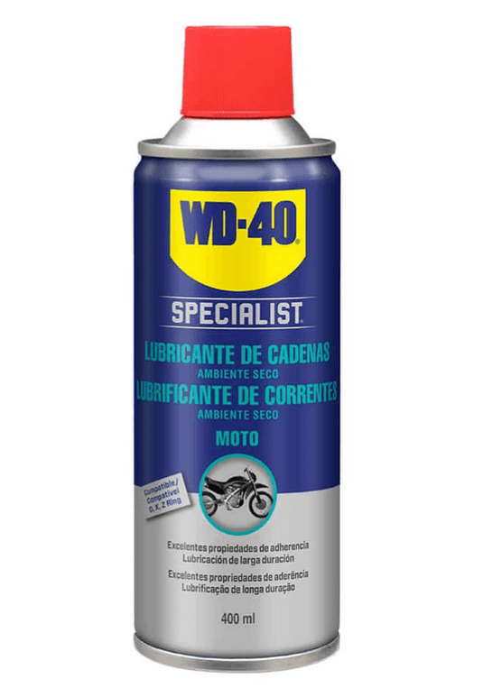 WD-40 Specialist Moto Chain Lube 400ml — lubrificante corrente O-Ring X-Ring Z-Ring