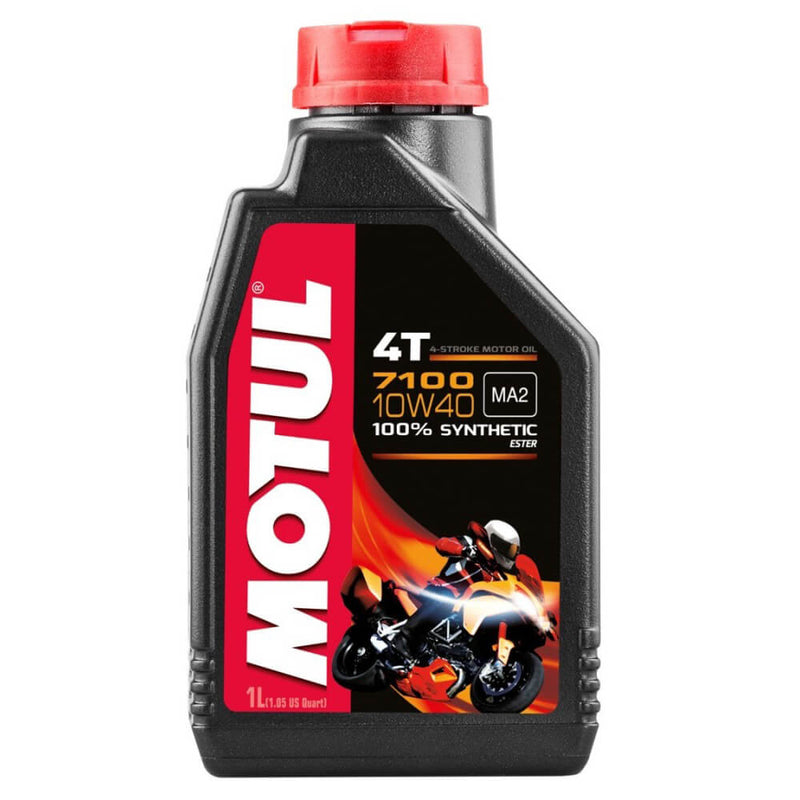 Carregue imagem no visualizador da galeriaÓleo motor Motul 7100 10W40 4T 1L 100% sintético para motos de estrada, desportivas e naked
