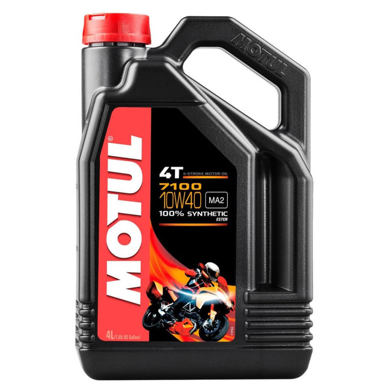 Carregue imagem no visualizador da galeriaÓleo motor Motul 7100 10W40 4T 4L 100% sintético para motos de estrada, desportivas e naked
