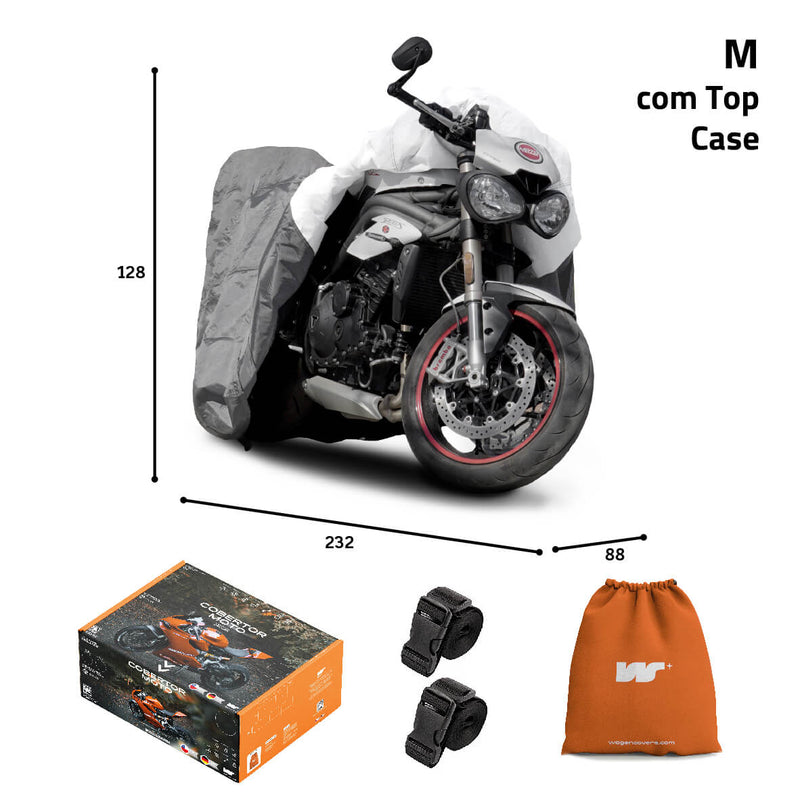 Carregue imagem no visualizador da galeriaCapa impermeável tamanho M com top case - Wagen Cover

