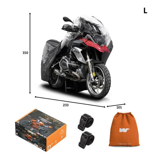 Capa impermeável cinza tamanho L para trail e BMW GS