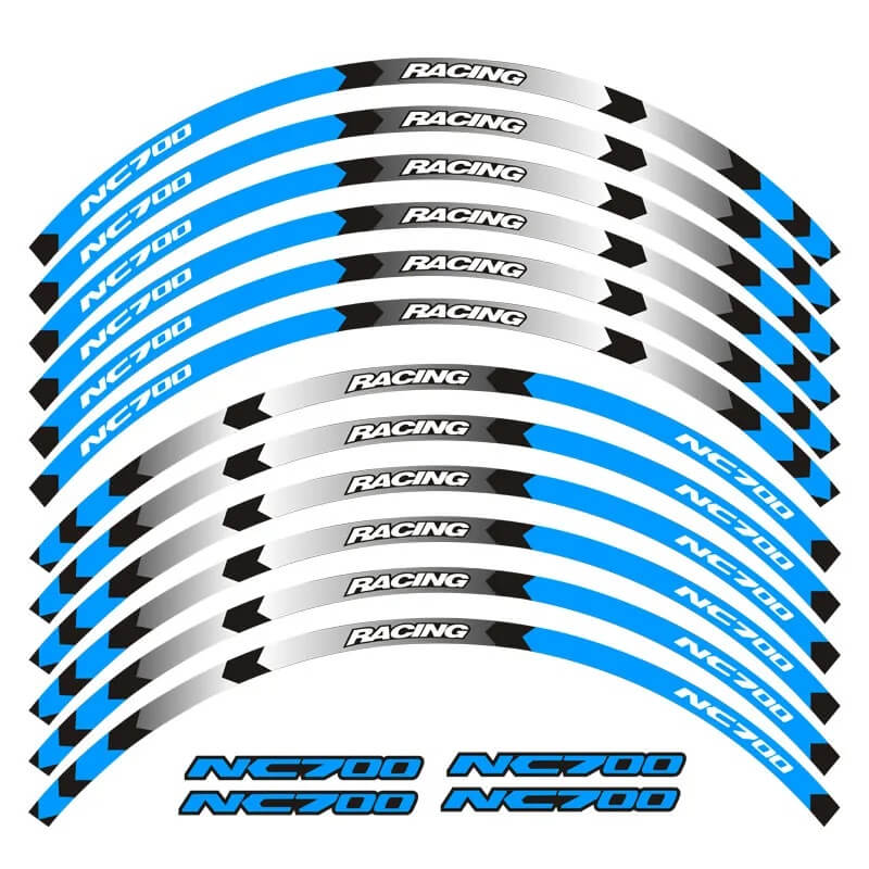 Load image into Gallery viewer, Autocolantes refletores Honda NC700 Azul A - Decoração premium para jantes 17 polegadas
