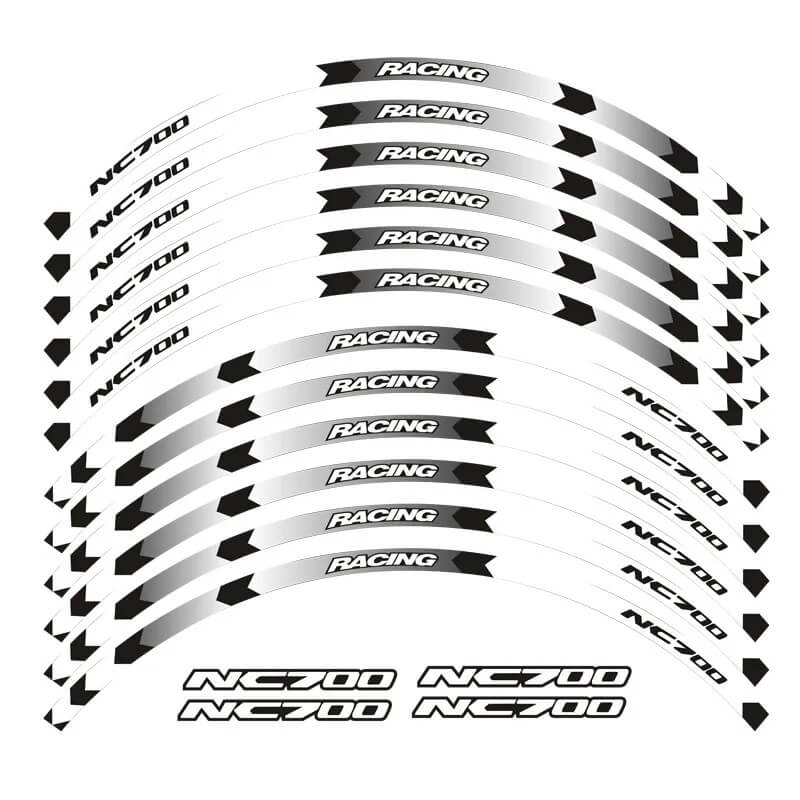 Load image into Gallery viewer, Autocolantes refletores Honda NC700 Branco A - Adesivos de alta qualidade para jantes
