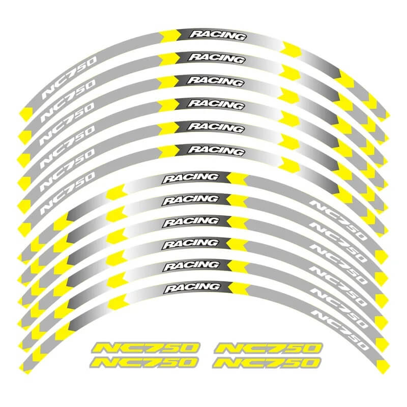 Load image into Gallery viewer, Autocolantes refletores Honda NC750 Amarelo B - Faixas refletoras premium para jantes de moto
