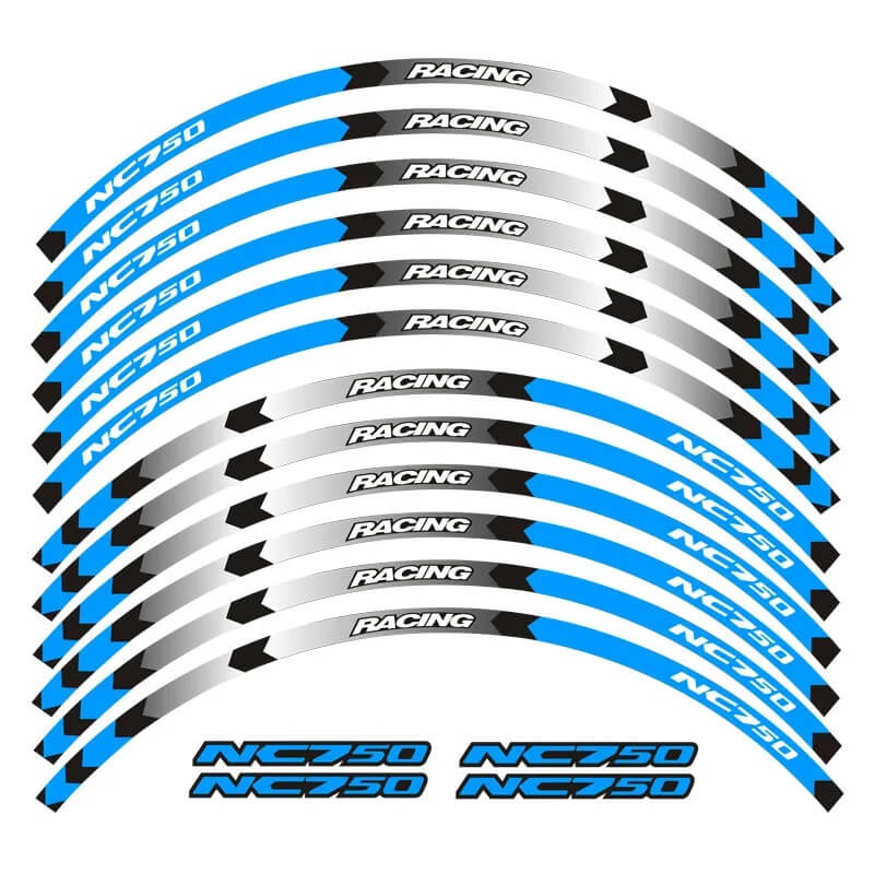 Load image into Gallery viewer, Autocolantes refletores Honda NC750 Azul A - Kit decorativo para jantes Honda NC750 S X
