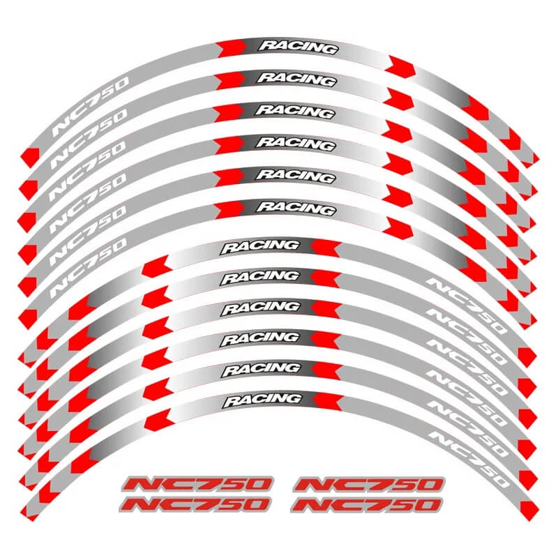 Load image into Gallery viewer, Autocolantes refletores Honda NC750 Vermelho B - Adesivos decorativos para jantes Honda NC750
