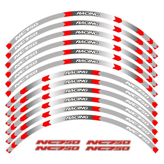 Autocolantes refletores Honda NC750 Vermelho B - Adesivos decorativos para jantes Honda NC750