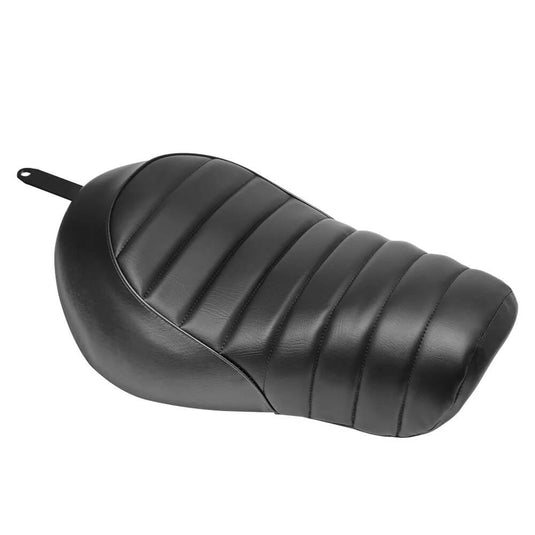 Banco condutor Harley Iron 883 2016-2021 - detalhe acabamento couro preto premium