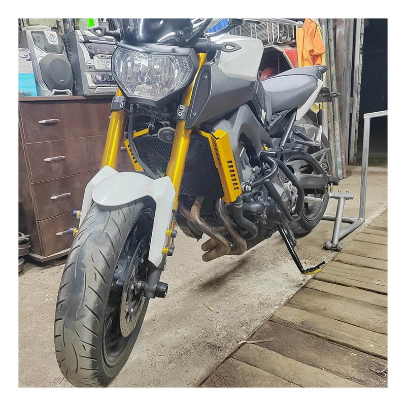 Load image into Gallery viewer, Proteção radiador MT-09 cor prata vista close-up
