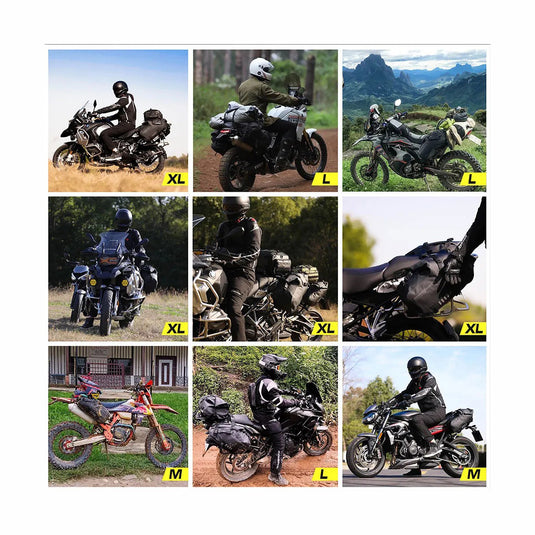 Sacos laterais para moto Rhinowalk 18L/28L/48L - Impermeáveis com sistema de fixação sem suporte